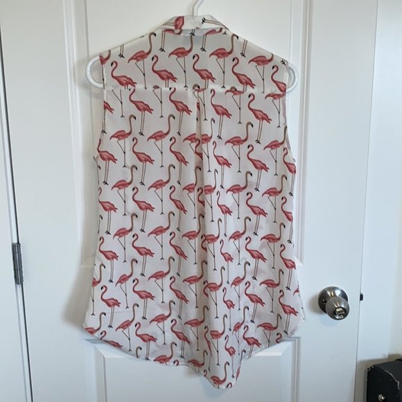B. Young Flamingo Print Sleeveless Blouse - Picture 5 of 7